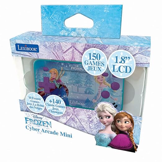 Lexibook Frozen Arcade Pocket Portable Gaming Console, 150 Games, LCD, Battery Operated, Purple / Blue, JL1895FZ