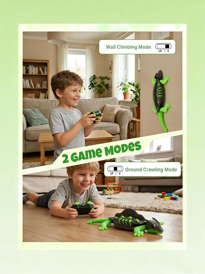 Wall Climbing Lizard,Floor Ceiling Crawling Electric Lizard Car Toy,Cool Kids Toys,Christmas Birthday Gifts for 4 5 6 7 8 9 10+ Year Old Boys Girls Teens，Wall Crawler Robot Gecko Remote Control