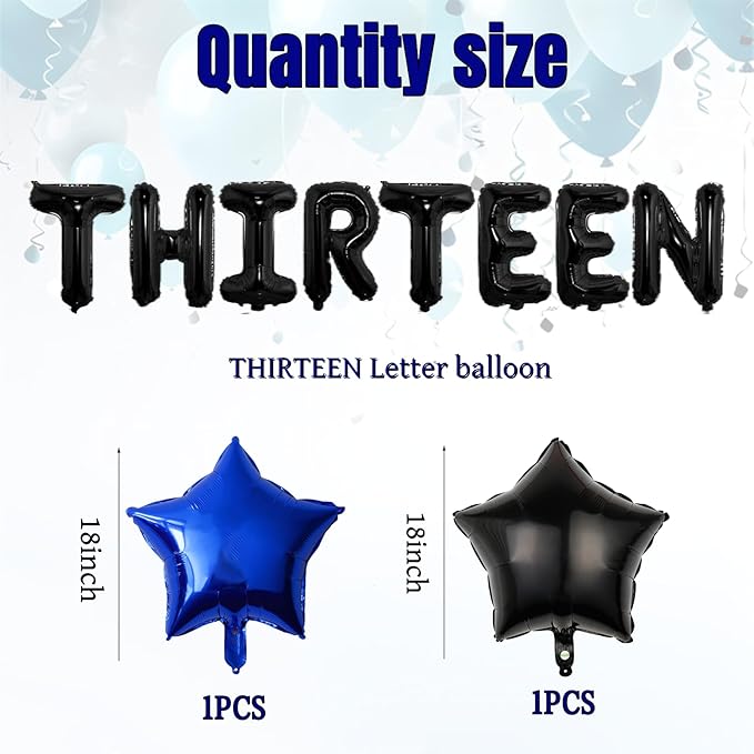 17pcs Video Game Themed Party Decorations, Number 13th Boys Birthday Party Supplies, Navy Blue Video Game Controller Mylar Foil Balloon, Video Game Party Decoration Supplies