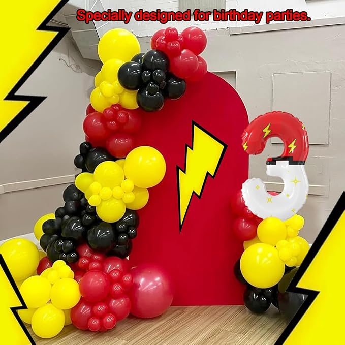 40 Inch Red White Cartoon Theme Number Balloons Large Birthday Party Number Balloons Cartoon Animation for Kids Birthday Party Decoration Supplies (Number 3)