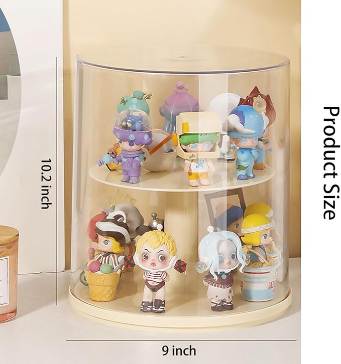 Clear Figures Display Case with Rotatable Stackable Figures Blind Box Doll Display Stand for Pop Mart Lego Collectibles Action Figures