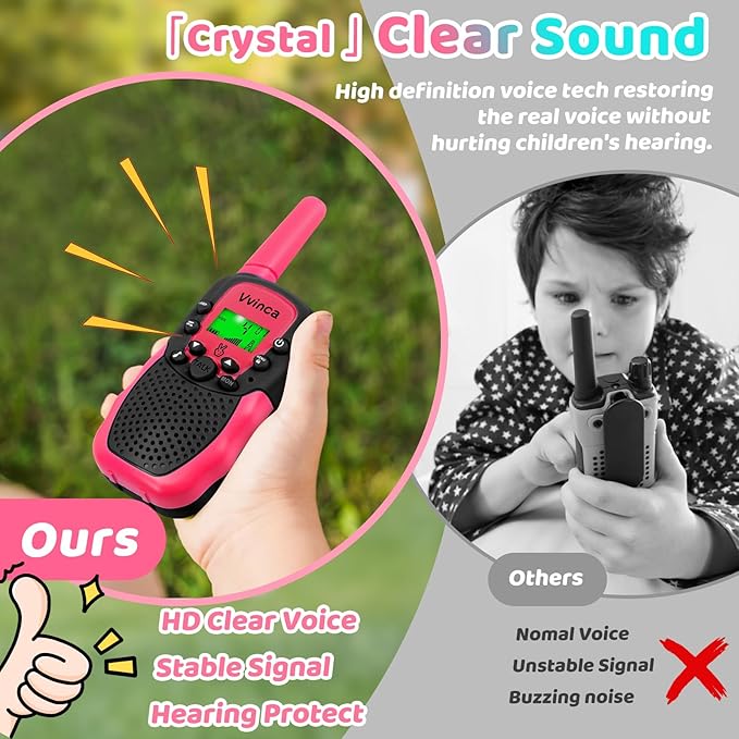 Vvinca Toys for Ages 5-7 Boys Girls, Rechargeable Walkie Talkies for Kids