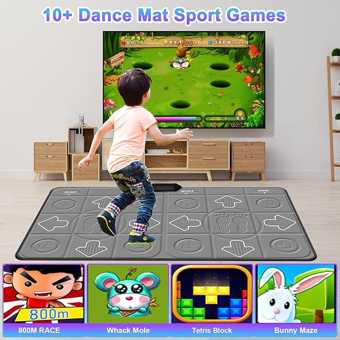 Dance Mat for Kids and Adults, TV Dance Mats Game for Girls Boys,Dance pad for Exercise, Double Dancing Mat for Family Games,Gifts Ideas for Girls and Boys,Grey