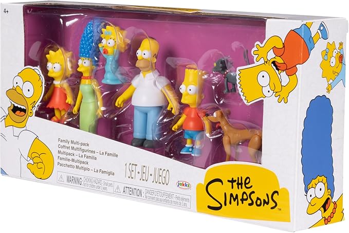 Disney The Simpsons Action Figures Family Multi-Pack 2.5” Scale Figures, Includes Homer, Marge, Bart, Lisa, Maggie, Santa’s Little Helper, and Snowball II