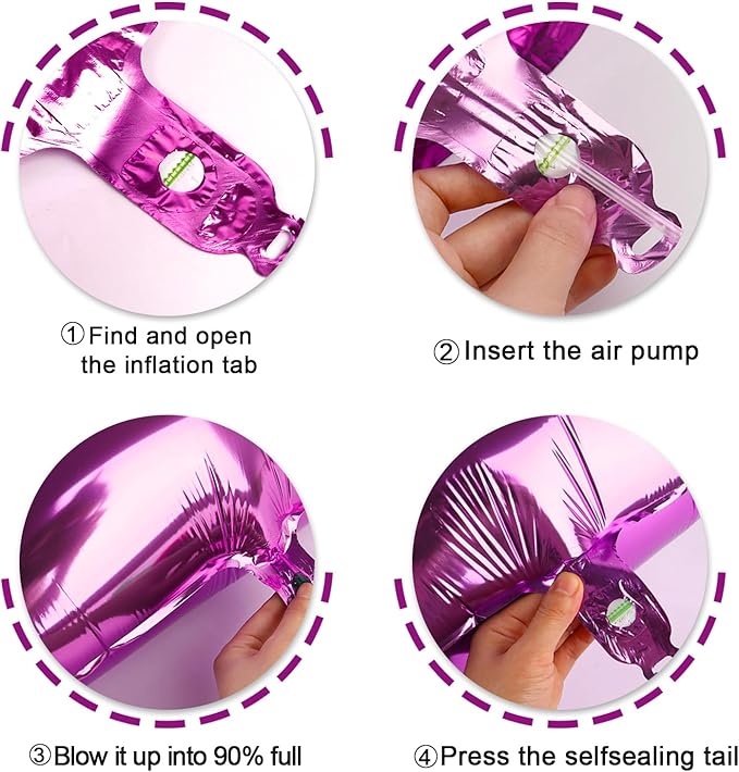 Rosy Purple 40 Inch Big Number Balloon Birthday Decoration, Number 2 Helium Balloon 12 20 22 23 24 26 2026 New Years Celebration, Boy Girl Baby Anniversary Party Graduations Supplies Decorations
