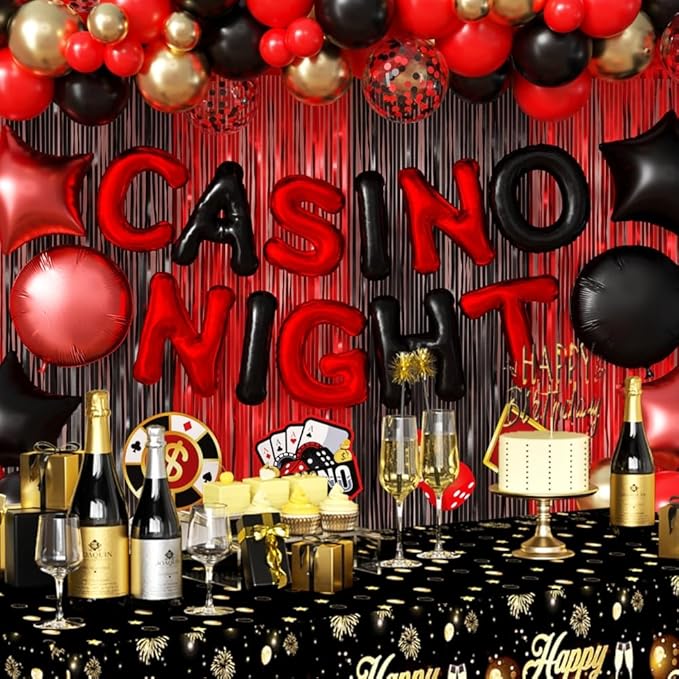 Casino Theme Birthday Party Decorations Las Vegas Casino Night Poker Party Supplies Set