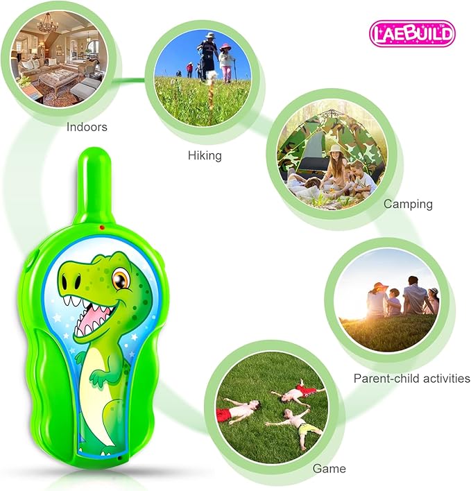 Kids Toys Dinosaur Walkie Talkies 2 Pack for Toddler Boys 2-7, 2 3 4 5 Year Old Boy, Perfect Birthday Party