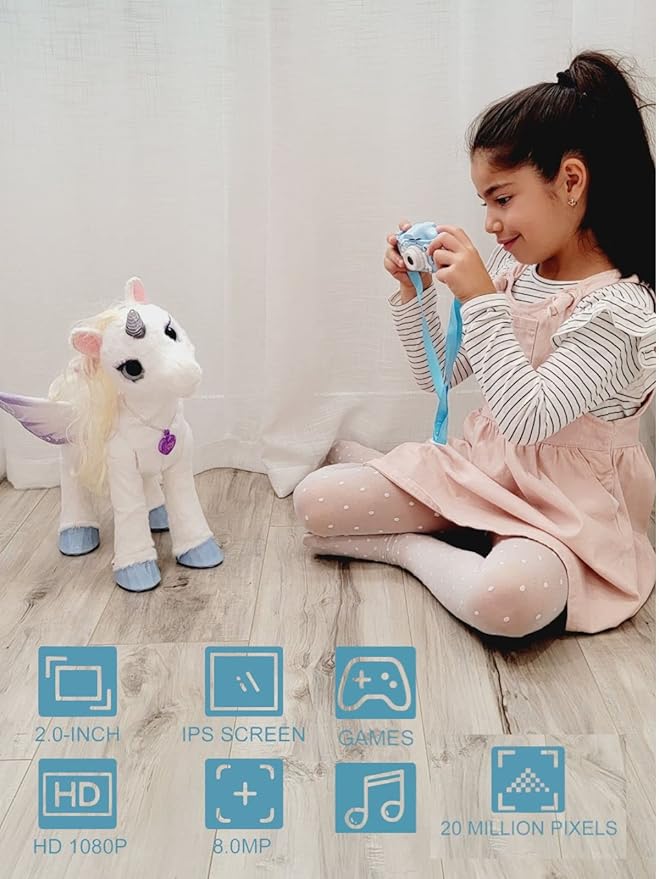Unicorn Digital Camera Toy for Girls 6-13 Years Old, Cute Camera for Toddlers, Digital Camera Unicorn, Gift for Birthday, Christmas