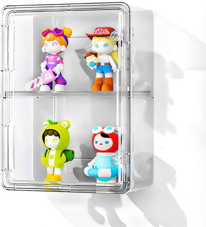 Wall-Mounted Clear Display Case for Figures, Acrylic Storage Organizers Box with Magnetic Door, Wall Dustproof Showcase for Collectibles Action Figure(1, Small-Narrow)