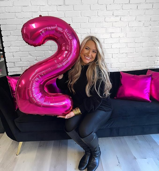 Hot Pink Number 19 Balloons 40 inch, 19 Number Balloons, 19th Birthday Decorations, 19 Year Old Women Hot Pink Party Supplies