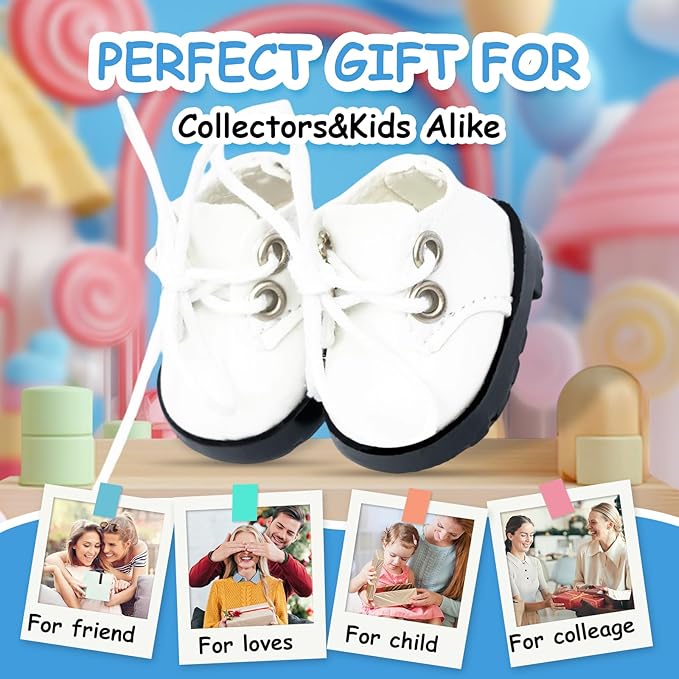 15-17cm Doll Shoes for 15-17cm Doll Boots, 6.7 inch Doll Shoes Accessories Easter Gifts (White)