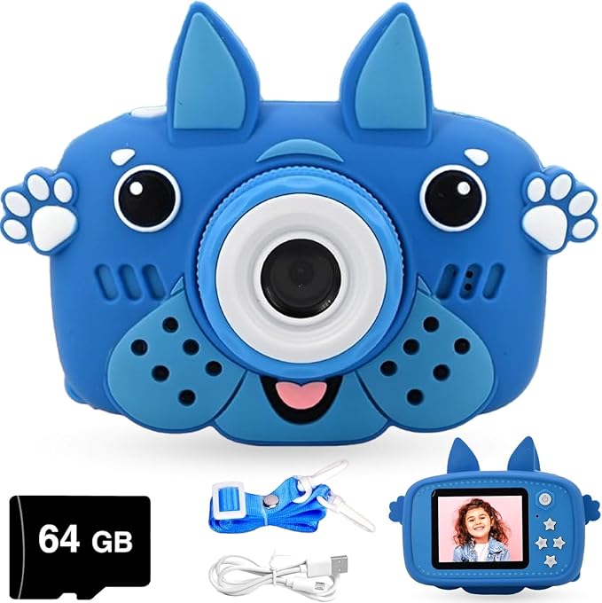 GKidz Kids Camera for Boys & Girls Toy Camera Age 3-12 Years Old Young Photographers with 64GB SD Card, Hanging Belt & Durable Silicone Case Ideal Gift for Kids | Camera for Kids | Toddler Camera
