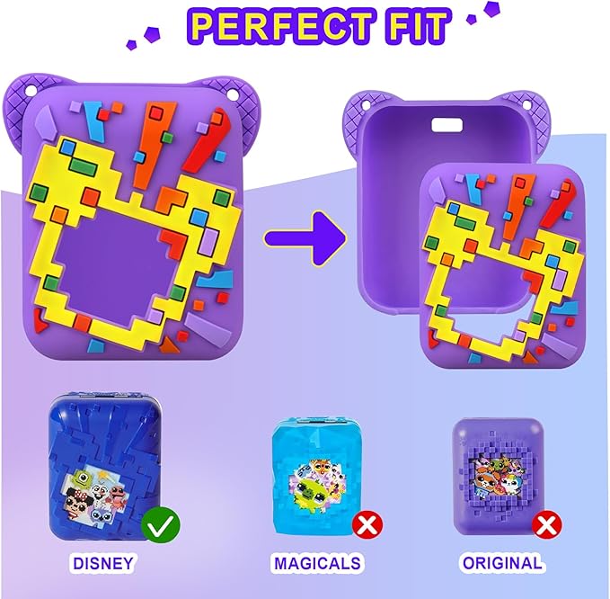 Silicone Cover Case for Bitzee Disney Interactive Toy, Soft Silicone Protective Bag, Protective Skin Sleeve for Bitzee Virtual Electronic Pets Accessories, Purple
