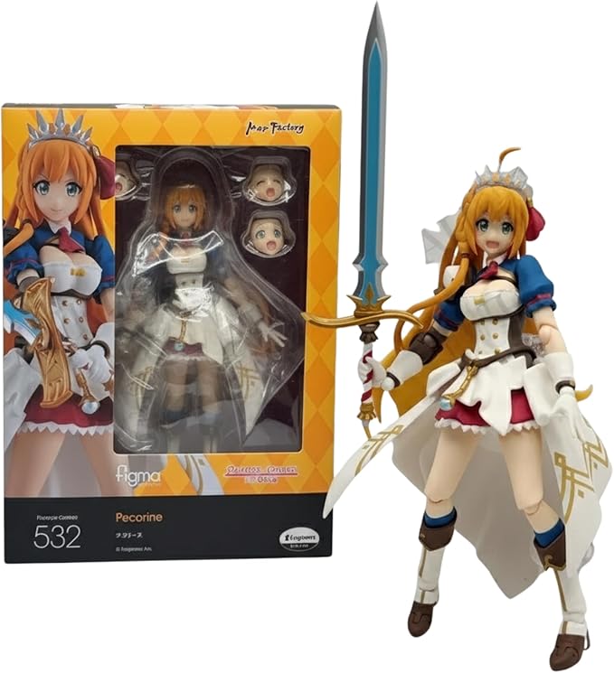 AURUS Peccorine Figma Action Figure 6-Inch Anime Collectible with Interchangeable Face Plates, Multicolor