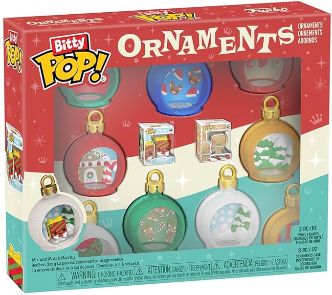 Funko Pop! Bitty Ornaments: 9 Pack of Ornaments with Gingerbread Man and Present - Gift Idea - Official Merchandise - for Collectors