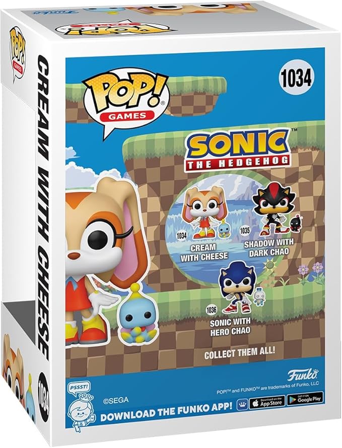 Funko POP & Buddy: Sonic - Cream with Cheese - Sonic The Hedgehog - Collectable Vinyl Figure - Gift Idea - Official Merchandise - for Kids & Adults - Video Games Fans - Model Figure for Collectors