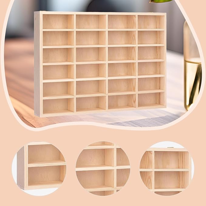 1/64 Scale Toy Car Display Case 24 Space Storage Organizer Wall Mount for Collectibles