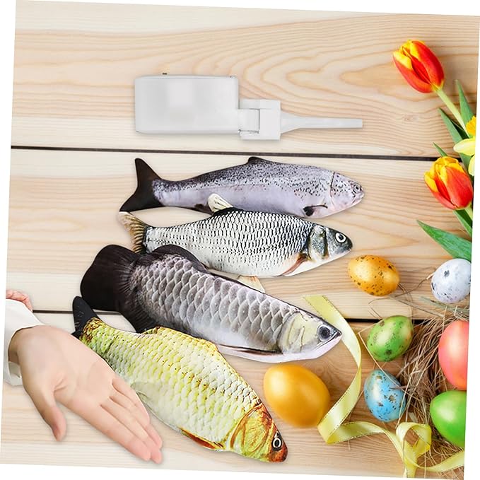 2pcs Electric Fish Toy Movement Part for DIY Pet Plaything Durable Plush Fish Accessory USB Power Supply Smooth Surface for Boys and Girls