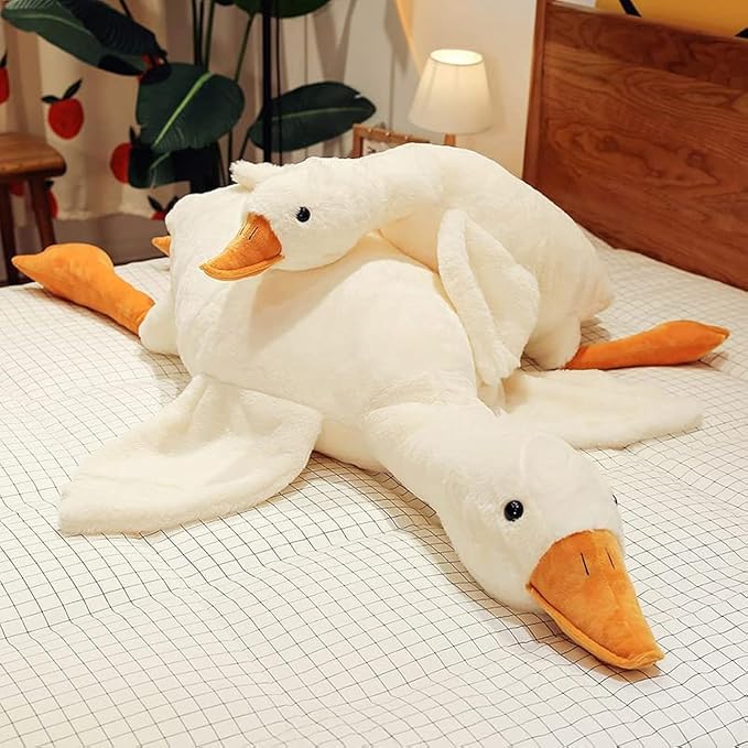 CottonStar Goose Stuffed Animal 35.5 Inch Plush Toy, 2.8 lbs Cute Duck Stuffed Animal, Goose Plush Soft Pillow Toys, Gift for Anxiety Kids and Friends, White