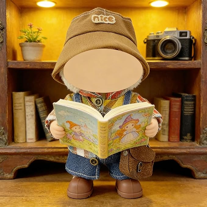 5 Casual Outfit Sets for 17cm Dolls – Colorful Clothes with Hats, Glasses, and Matching Shoes, Cool Dress Up Accessories for 17 cm Doll Play and Display, (No Dolls)