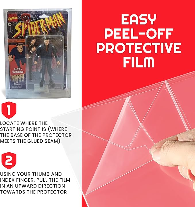 EVORETRO Action Figure Display Case for Marvel Comics 6 inches Toy Figures with Clamshell Packaging - 10-Pack 0.40 mm Thick, Clear, Scratch Resistant, Stackable, Custom Fit PET Plastic Protective Case