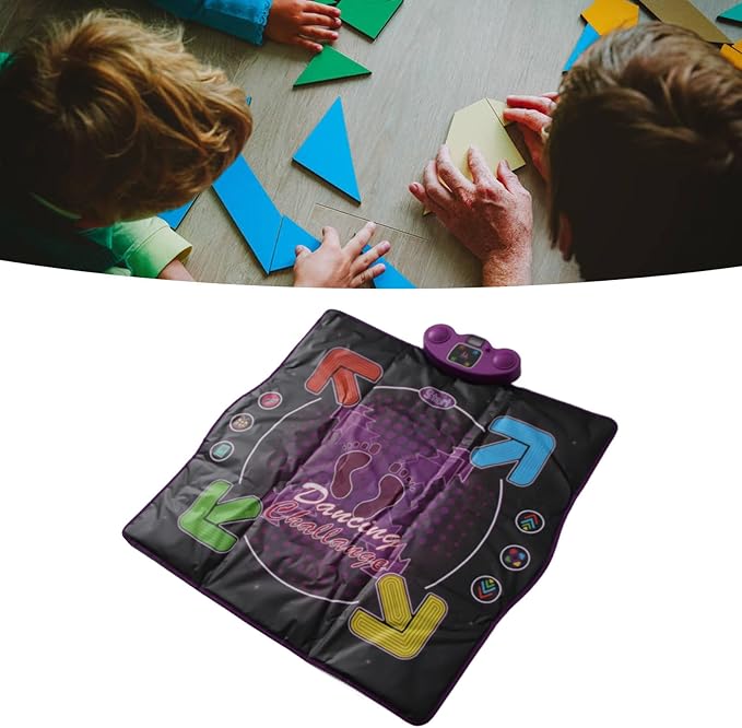 Pilipane Dance Mat Kids Electronic Dance Pad Toy with 4 Game Modes Adjustable Built in Music Non Slip Surface for Children and Adults PVC Material 85x90cm (Non Luminous)