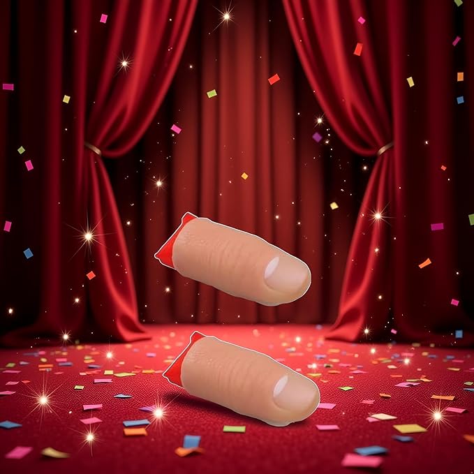 2 Pcs Fake Thumb Tip Magic Tricks,Fake Thumb Tip Silk Vanish Magic Disappearing Silk,Fake Thumb Tip Magic Trick Gimmick Magician Accessory Magic Kits and Accessories,Novelty and Gag Toys