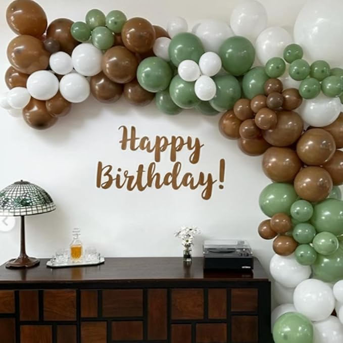 Football Balloons,60Pcs 12 Inch Sage Dark Green Yellow Black Metallic Gold Football Party Balloons for Kids Boy Football Birthday Sport Party Decorations Sports Themed Graduation Party Supplies