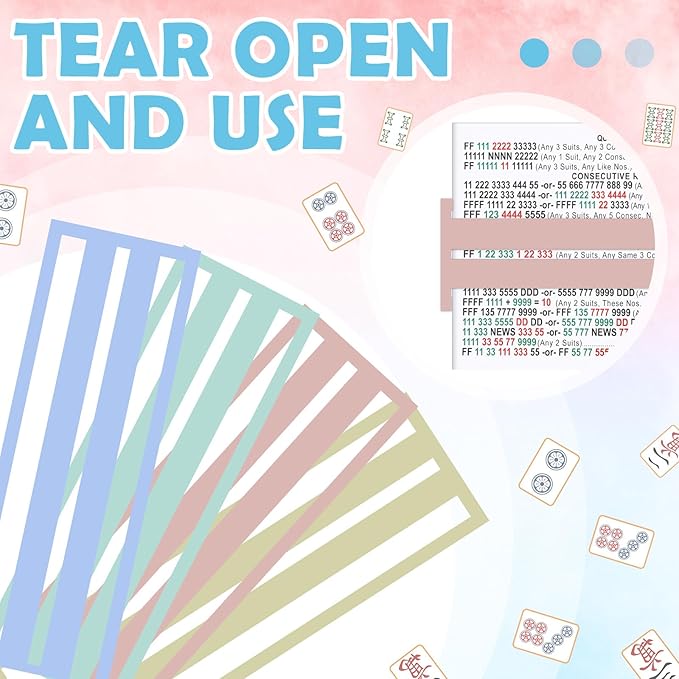 4 Pcs Mahjong Line Reader Clip for Mahjong Card Line Finder Strips Guide Accessories Rules Helper and Gifts for Beginners Players Travel Parties Game Nights(Pastel Color)