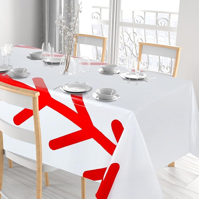 Oudain 6 Pcs Plastic Baseball Tablecloths 87 x 51'' Disposable Table Covers Rectangle Baseball Table Cloths for Birthday Parties Sport Themed Party Decorations