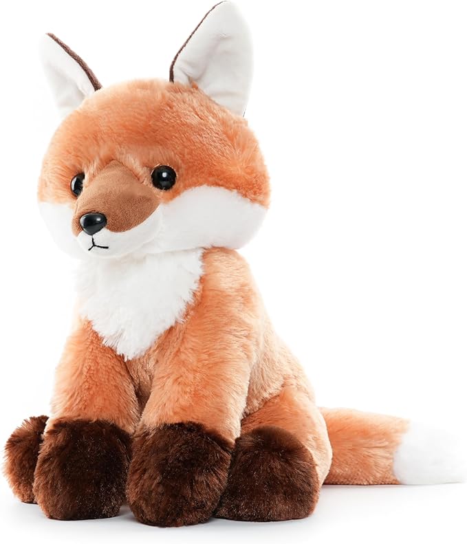 Cute Red Fox Stuffed Animal Plush Toy with Big Soft Tail for Kids Boys Girls Birthday Bedtime Gift, 13 inches