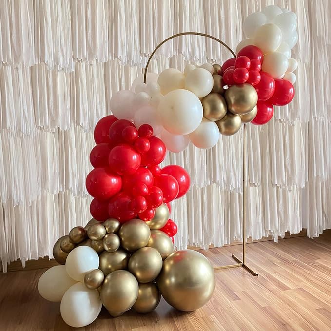 Red White Gold Balloon, 60 Pack 12 Inch Red Gold Balloon for Mother's Day Valentine's Day Women Birthday Wedding Bridal Shower Christmas Xmas Party Decorations