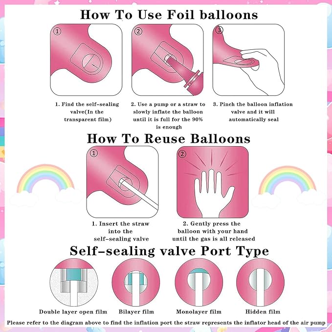 Unicorn Birthday Decorations, 40inch Unicorn Number 5 Balloons for Rainbow Unicorn Party Supplies (5)