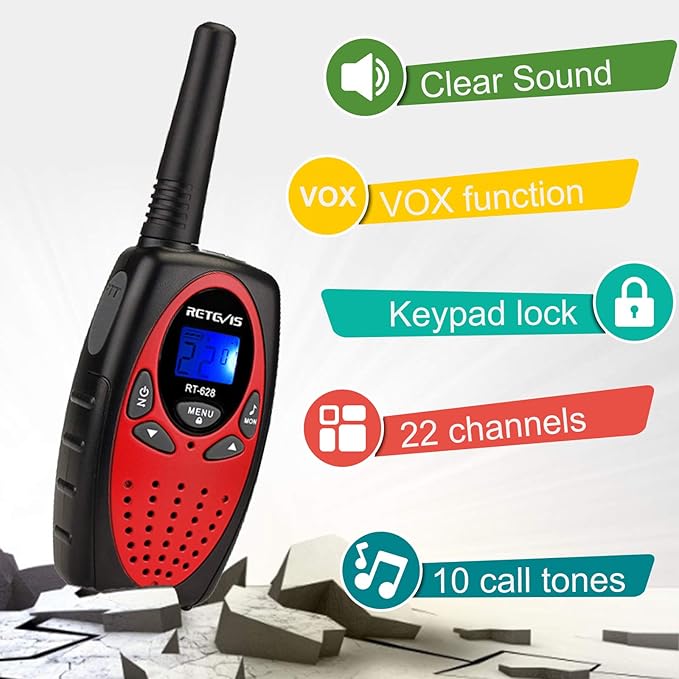 Retevis RT628 Kids Walkie Talkies 2 Way Radio (1 Pair) with RT388 Walkie Talkies for Girls (1 Pair) for 6-12 Years Old Kids Gifts