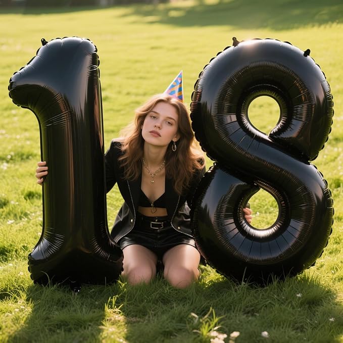 40 Inch Black Foil Balloons Number 1,Foil Mylar Big Number Balloons Huge Number Balloons for 1st Birthday Party Supplies Anniversary Decorations
