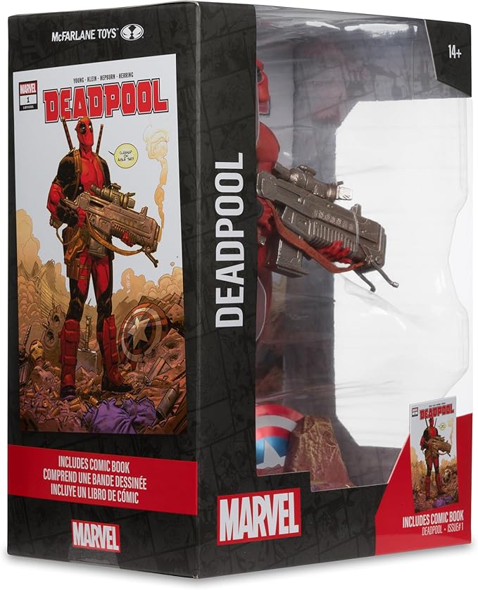 McFarlane Toys- Marvel Deadpool 1:6th Scale Collectible with Scene & Comic (Deadpool #1)