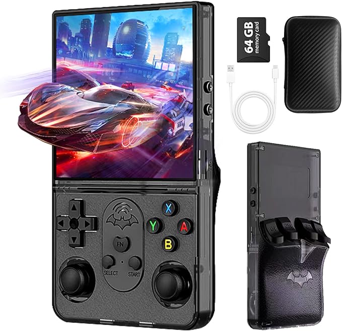S600 Retro Gaming Console, Retro Handheld Console 4.0'' Screen Linux System, 64G TF Card, Support 30+ Simulators, 3500mAh Rechargeable Portable Pocket Arcade