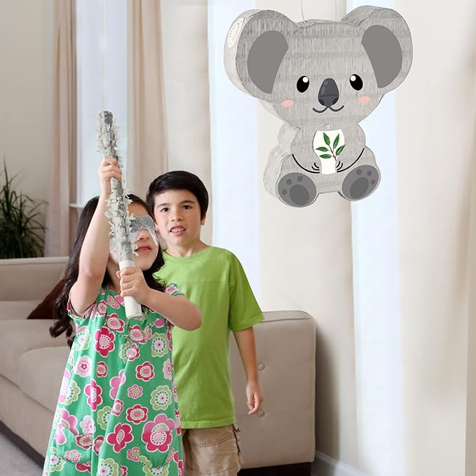 Koala Piñatas for Birthday Party Safari Animal Piñata with Stick, Blindfold, Confetti for Adults Birthday Baby Shower Party Supplies