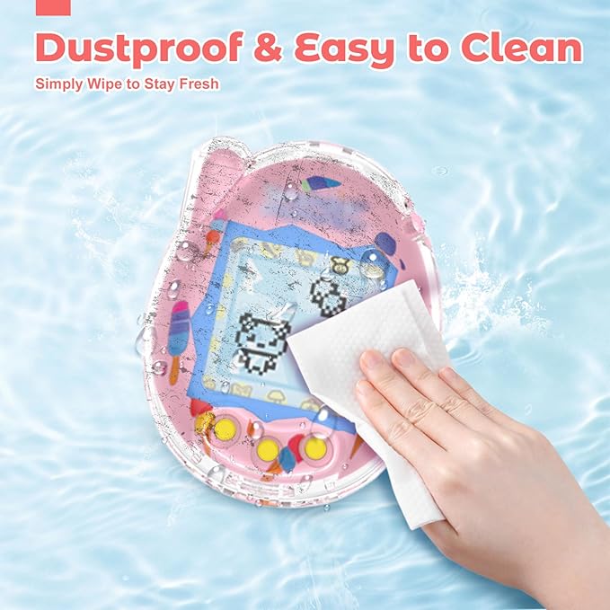 Protective Case for Tamagotchi Connection – Clear PC Hard Shell Cover for Tamagotchi Connection Electronic Pet,Waterproof Sweatproof Washable Shockproof Anti-Drop 360° Full Protection(Clear)