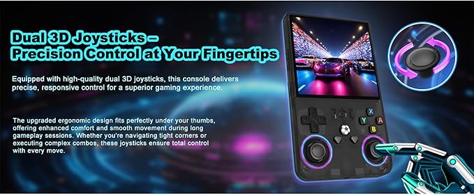 R36s max Retro Gaming Console Handheld Game Console , Game Emulator Handheld Console, 4K HD 4.0" IPS Screen, Preloaded 18,000+ Retro Games Portable Video Games(Black 64GB MAX)
