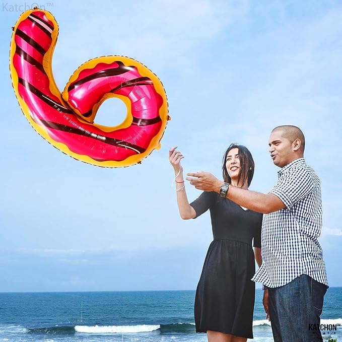 KatchOn, Giant Number 6 Donut Balloon - 40 Inch | Donut 6 Balloon for donut Birthday Decorations, 6 Number Balloons | Number Balloons for Wedding Anniversary