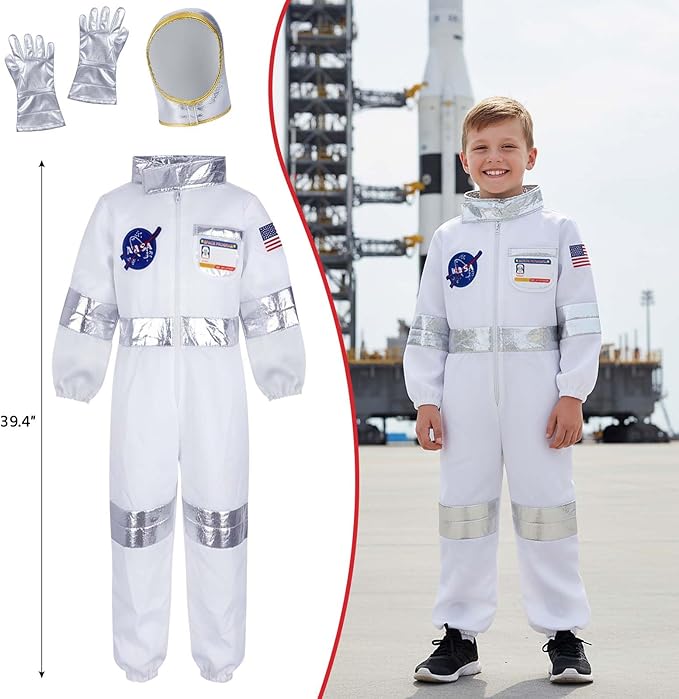 4 in 1 Toddler Dress Up Clothes 3-8 Year Career Dress Up Doctor Astronaut police vest Fireman costume Kids Pretend Play Toys Birthday Christmas Gifts 3 4 5 6 7 year old boy toys Halloween Costumes