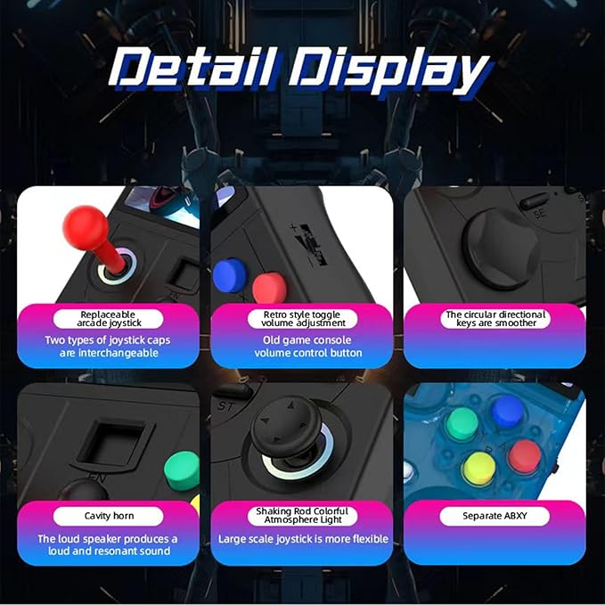 DC40V Retro Handheld Game Console ,4.0 Inch IPS Screen Open Source Retro Video Gaming Console,Preloaded Classic Games with Multiple Emulator,4000mAh Battery with 2*Joysticks (White 64GB)