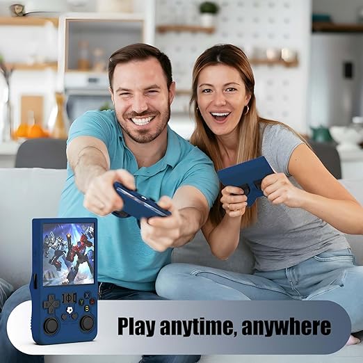 FIOPAZ for R36MAX Silicone Protective Case, Soft Skin for R36 MAX Retro Handheld Game Console Accessories, Anti-Scratch Washable Only for R 36 MAX Sleeve with Lanyard (Blue)