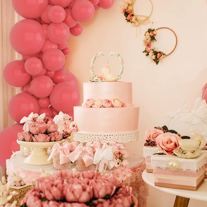 134Pcs Coral Red Balloons Different Sizes 5 10 12 18 Inch Red Balloon Latex Ballon for Birthday Wedding Baby Shower.