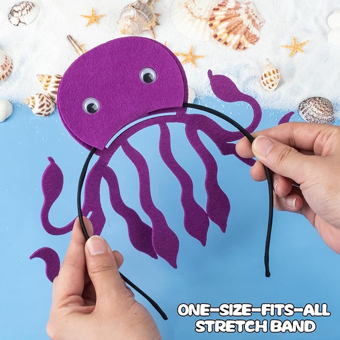 16 Styles of Felt Fabric Headband for Under The Sea Party Decorations, Ocean Animal Themed Party Favors, Beach, Pool, Mermaid, Zoo Parties Supplies, Kid Birthday Dress-up Hair Hoop, Halloween Costumes