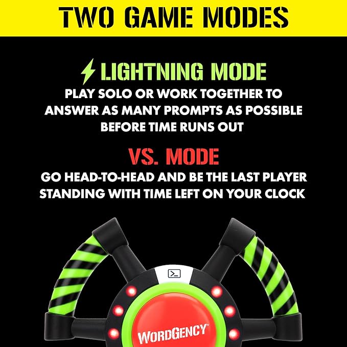 Educational Insights Wordgency - Fun Family Games for Kids and Adults, Fast-Paced Word Games for Kids 8-12, Interactive Electronic Game, Quick Word Game with Timer, Travel-Friendly Play, 1-2 Players