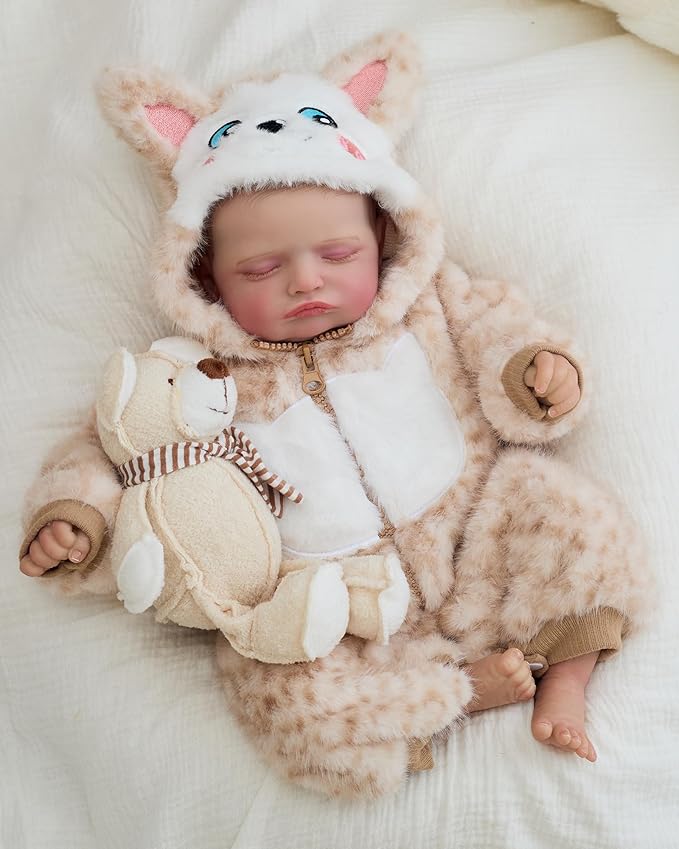 Realistic Reborn Baby Dolls-18 Inch Realistic Baby Doll Girls Soft Cloth Body Reborn Baby with Gift Box for Kids Age 3+