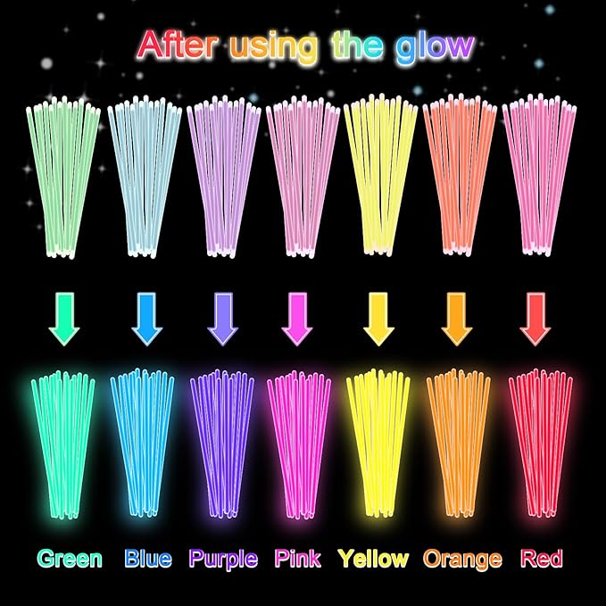 Glow Sticks Bulk Party Pack- Ultra Bright 800pk Glow in the Dark Party Favors, Easter Basket Stuffers Glow Sticks Party Supplies Glow Necklaces and Glow Bracelets with Connectors