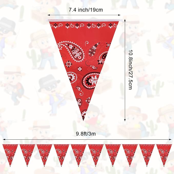 123 Pcs Western Cowboy Party Decorations, Wild West Birthday Decorations Tableware Set, Cups, Plates, Napkins, Banner & Tablecloth for Cowboy Themed Party Ideal for Bbqs, Baby Showers(Red)